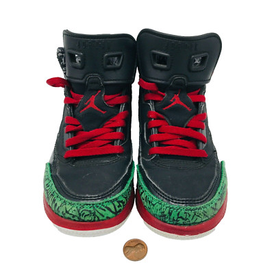 2017 Air Jordan Spizike Black Varsity Red Boys Sneakers Size 13C Youth Hightops