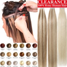 60PCS Tape-In Russian Remy Thick Human Hair Extensions Skin Weft 150G Full Head