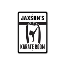 Custom Karate Belt Room Metal Sign