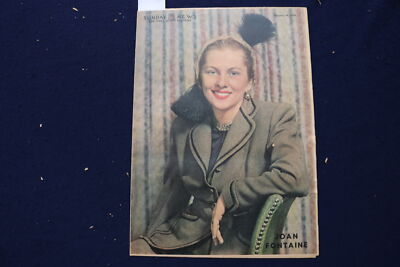 1948 JAN 18 SUNDAY NEWS PICTURE NEWSPAPER -JOAN FONTAINE- U.N. MAP - E 22754