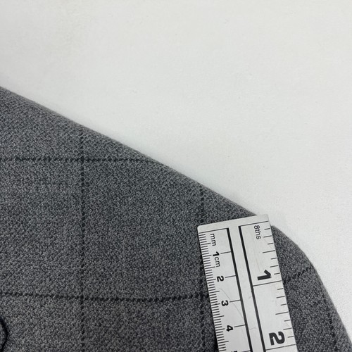 Chaps Ralph Lauren Mens 46L Gray Windowpane Blazer Jacket 100% Lambswool - Picture 15 of 16