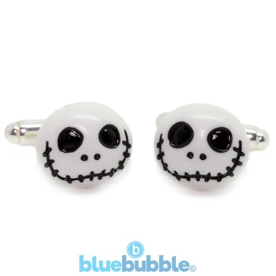 Bluebubble FRIGHT NIGHT Jack Skeleton Cufflinks Halloween Skull Xmas Emo Kitsch