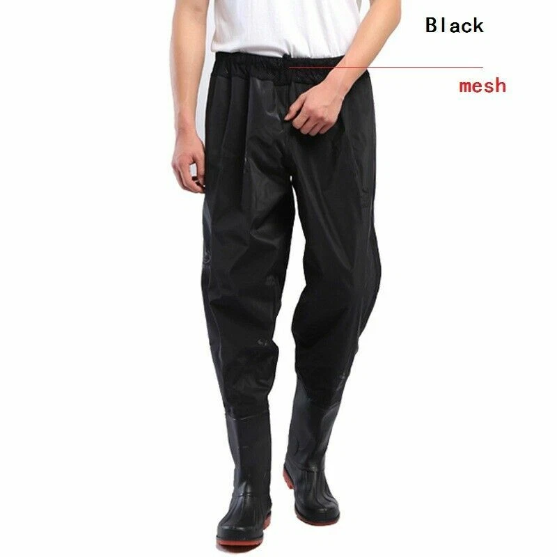 Unisex PVC Waist Wader Watertight Pants Watertight Trousers Outdoor Play Fishing - Image 2 of 4
