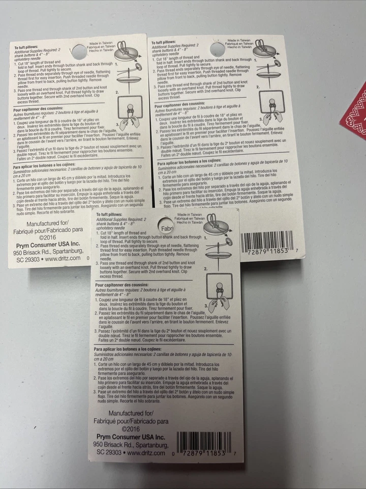 Dritz 9043 Waxed Button Thread 20yd-Natural LOT OF 3 - Image 2 of 2