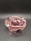 Vintage Pink  5" Murano Art Glass Heavy Chunky Style Ashtray Candy Dish Bowl