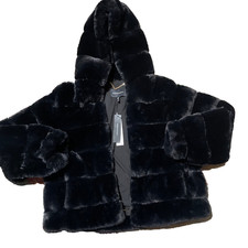 Bcbcmaxazria Missy Grooved Faux Rabbit Fur JacketSize XL
