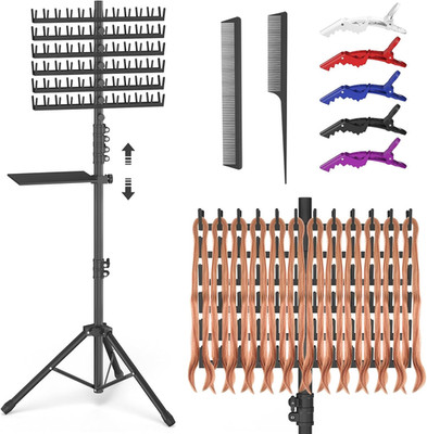Braiding Hair Rack with Tray, 2-Sided 144 Pegs, Heavy Duty Braiding Rack Stand f