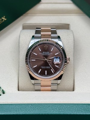 Rolex Datejust 36 NEW 2026 Chocolate Index Dial Two Tone Rose Gold Oyster