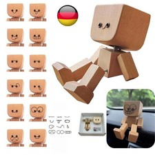 Wackelnder Holzmann, Auto Wackelfigur, Charmante Kleine Holzfigur für Armaturenb