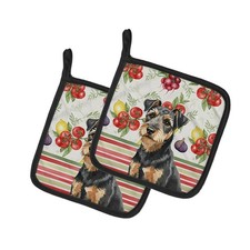 Caroline's Treasures Black Tan Lakeland Terrier Vegetables Pair of Potholders