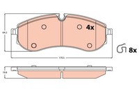 TRW Bremsbelagsatz Scheibenbremse GDB2382 FüR VW Crafter Amarok 2HA 2HB S1B S6B