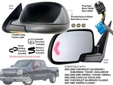 Mirror Fits Silverado Sierra 2003-2006 Power Folding Memory Puddle Driver Side