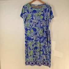 W.Lane Dress Womens 16 Blue Paisley Jersey T Shirt Short Sleeve Midi 129015