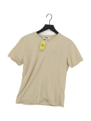 YMC Herren T-Shirt S Creme 100% Baumwolle Basic