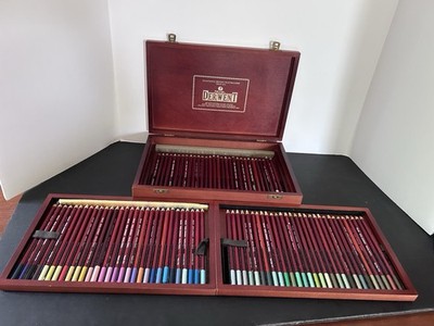 Rexel Derwent Pastel Pencils England UK 89 of 90 Pencils w/ Wooden Box