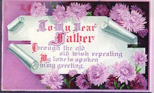 To My Dear Father Greeting Postcard