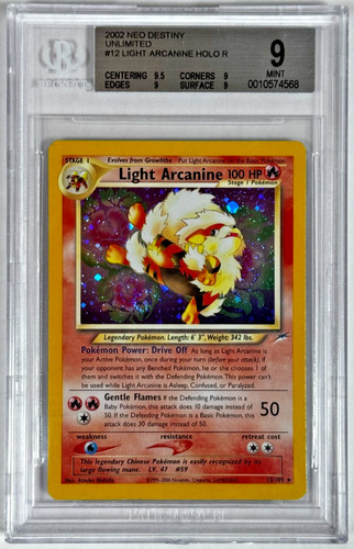 Light Arcanine (Unlimited) graded BGS 9 for sale on eBay