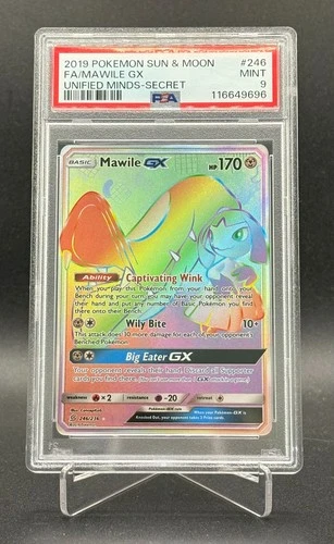 Pokémon Mawile GX 246/236 - Rainbow Full Art S&M Unified Minds 2019 - PSA 9 MINT