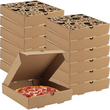 Pizza Boxes, 15 Pack 7.3 x 7.3 x 1.6" Kraft Corrugated Pizza Boxes Pizza Takeout