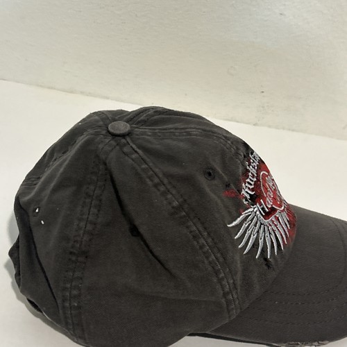 Rockstar Hard Rock Cafe Adjustable Back Distressed Grey Baseball Hat Maui - Picture 4 of 10