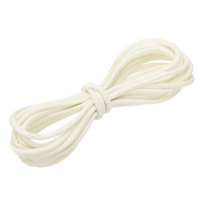 Rundseil aus Leder, 4 mm x 5,5 Yards PU-Lederfaden, weiß