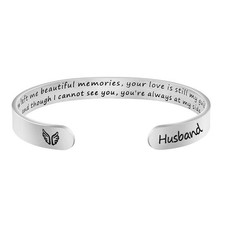 JoycuFF Memorial Gifts for Loss of Husband Jewelry Sympathy 10 inch, Silver
