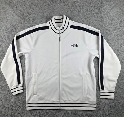 The North Face Track Jacket Mens 2XL White Full Zip Retro Y2K