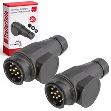 2x KFZ Stecker 13-polig 12V f&uuml;r  Anh&auml;nger Anh&auml;ngerstecker Kunststoff PKW AUTO