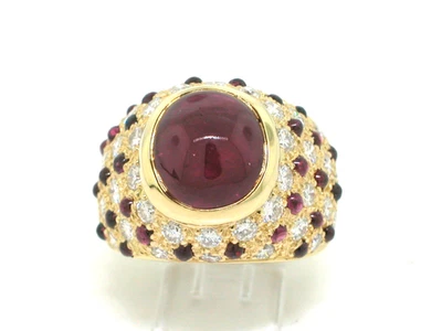 Rubin Ring 750 Gelbgold 18Kt Gold Rubine 7,5ct  40 Brillanten 2,5ct  Zertifikat - Bild 1 von 4