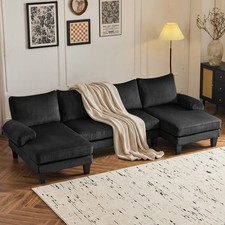 111.4"L U Shape Sectional Sofa Cloud Couch with Lounge Chaise for Living Room