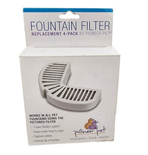 Pioneer Pet Water Fountain Filter Replacement #3014 Dog/Cat 4 Pack 