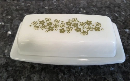 Vintage~Pyrex Corelle Crazy Daisy/Spring Blossom Butter Dish With Lid