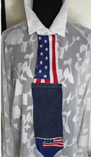 Women's Handmade neckwear from previously owned ties with added jeans fabric
