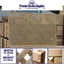 6ft x 4ft Diamond Elite Privacy Wooden Trellis Fence Topper Plant Support