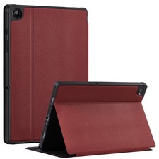 Samsung Galaxy Tab A11 Plus 11 2025 Case PU Leather Folio Stand Burgundy Red