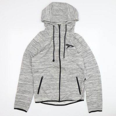 Physiq Apparel Hoodie Herren S grau durchgehender Reißverschluss, sportliche Passform