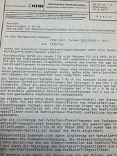 Deutz Fahr KHD, Techn. Rundschreiben, Umstellung Einspritzpumpe 8006, v.  1972