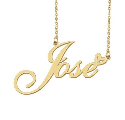 Jose Name Necklace Heart Charm Pendant 18k Gold Plated Stainless Steel Jewelry f