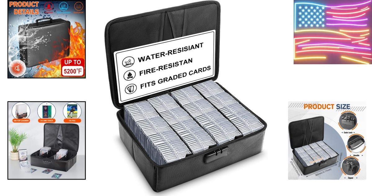 Sports Card Storage Box – Waterproof & Fireproof, Stylish