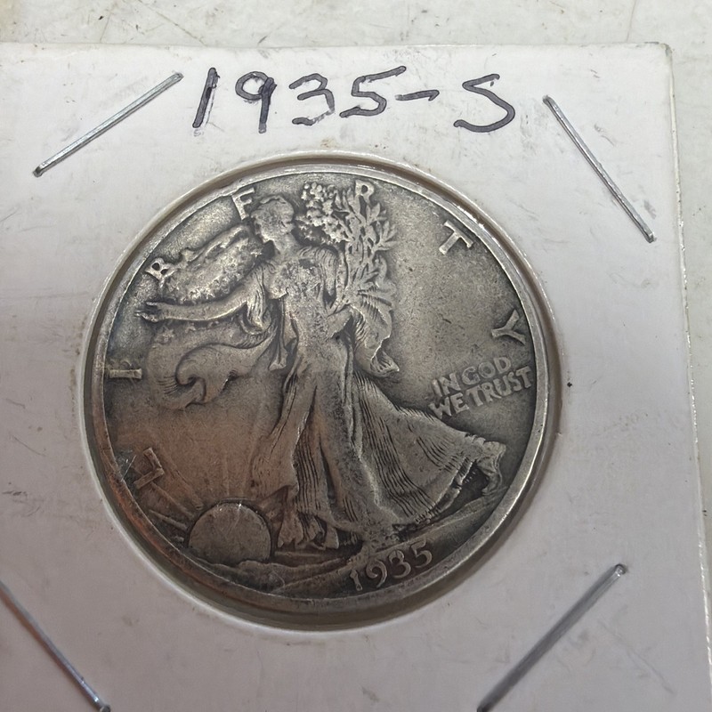 1935 S Liberty Walking Half Dollar Circulated Silver 50c Coin