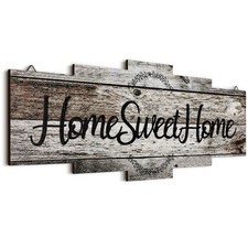 Jetec Home Sweet Home Sign, Rustic Wood Room Wall Decor, Farmhouse Plaque Wal...