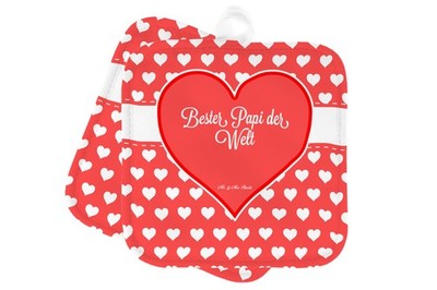 Topflappen Papi - Geschenk Vater Dankeschön Eltern Paps topfhalter Papa Set