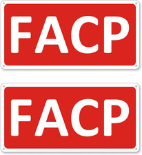 2 Pack FACP Sign, Fire Alarm Control Panel, 12 X 6 Inches FACP Signs for Door