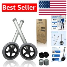 Universal 5-Inch Walker Wheels   Adjustable Height  Smooth Rolling Experience