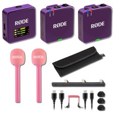 Rode Wireless GO Gen 3 Wireless Mic System Purple with 2x Pink Interview GO