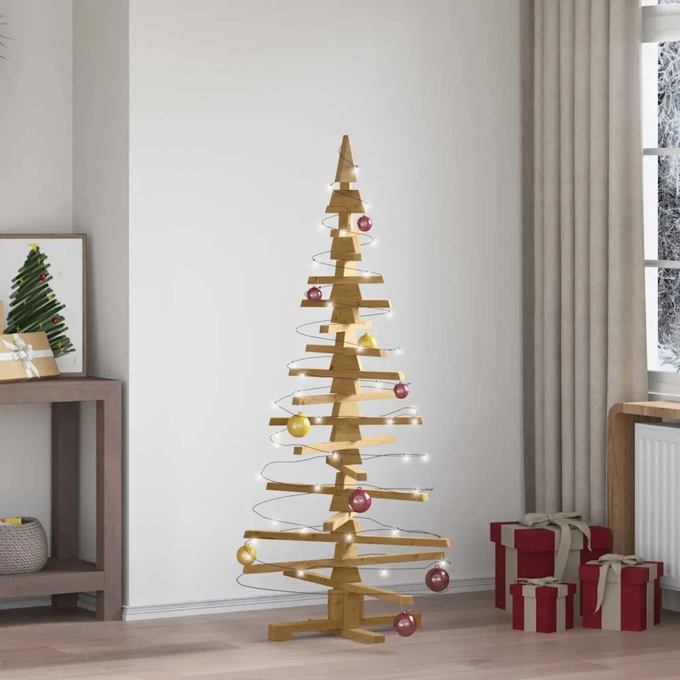 Wooden Christmas Tree, Wooden Christmas Trees, Albero Di Natale In Legno vidaXL - Immagine 2 di 4