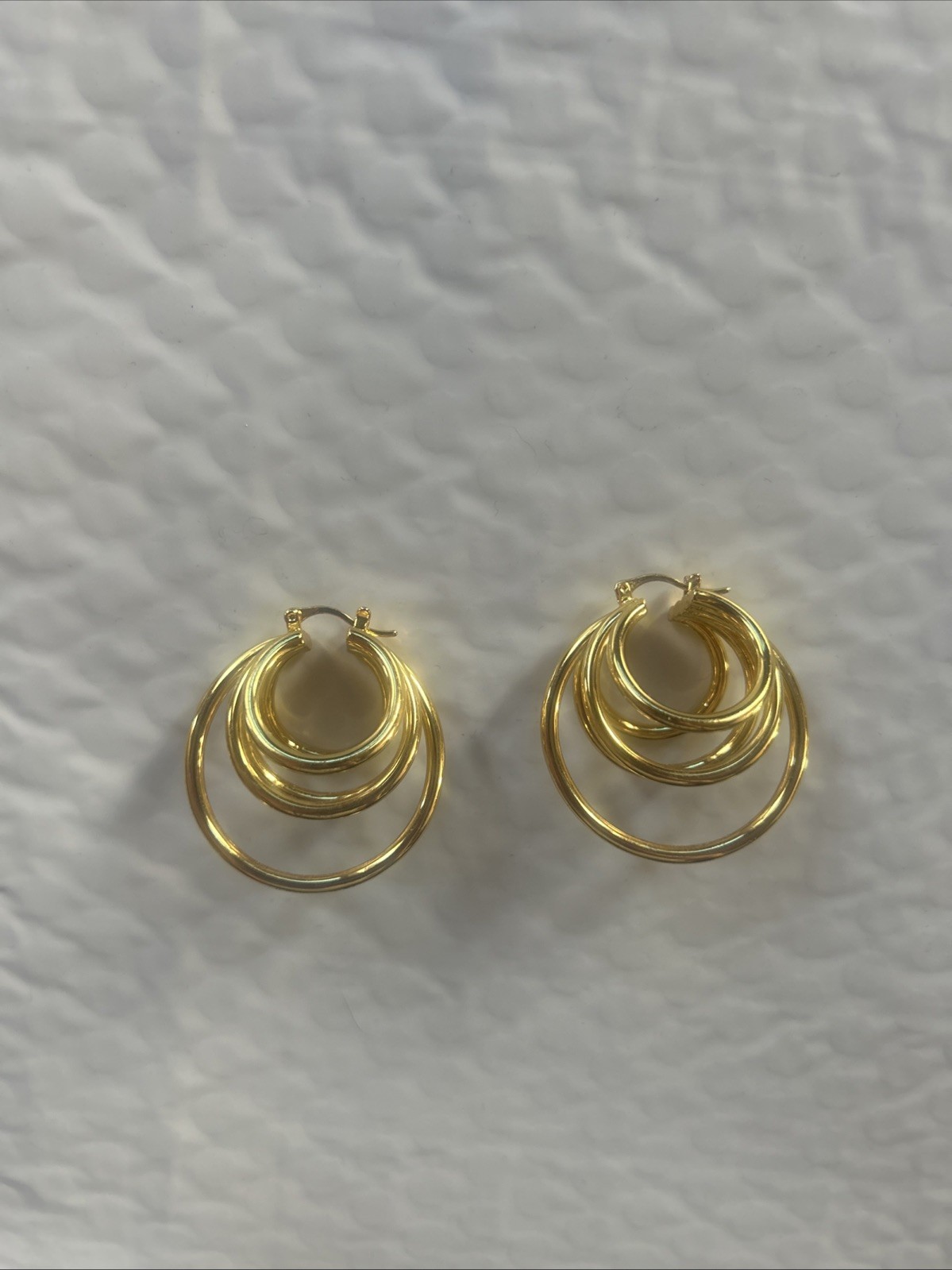 Gold Multiple Hoop Dangle Earrings - image 2