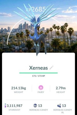 #0716 Xerneas Kalos Tour [Los Angeles Background] Pokémon Go [30 day trade]