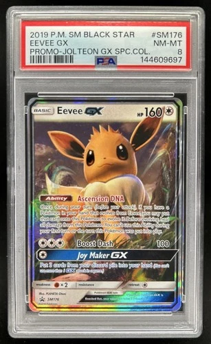 2016-19 Pokemon SM Black Star Promos Eevee #SM176 PSA 8