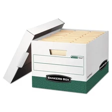 Bankers Box R-KIVE Max Storage Box Letter/Legal Locking Lid White/Green